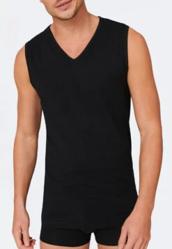Schiesser Tank Tops 2-pack Organic Cotton V-neck Black - 95/5 6 Schiesser Tank Tops 2-pack Organic Cotton V-neck Black - 95/5 -Uni Style Shop tank tops 2er pack organic cotton v ausschnitt schwarz 95 5 173981 000 detail2