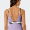Schiesser Tankini Top Removable Soft Cups Adjustable Straps Purple - California Dream