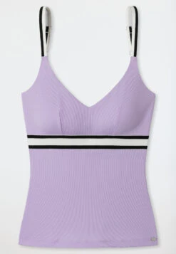 Schiesser Tankini Top Removable Soft Cups Adjustable Straps Purple - California Dream -Uni Style Shop tankini top herausnehmbare softcups verstellbare traeger lila california dream 177057 820 detail1