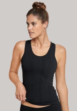 Schiesser Top Seamless Bamboo Black - Active Mesh Bamboo -Uni Style Shop top seamless bambus schwarz active mesh bamboo 162030 000 detail2