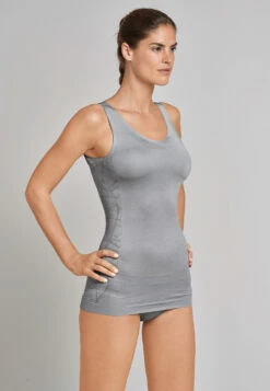 Schiesser Ultra Lightweight Seamless Top Silver-gray - Active Mesh Light -Uni Style Shop top ultraleicht seamless silbergrau active mesh light 162013 210 front