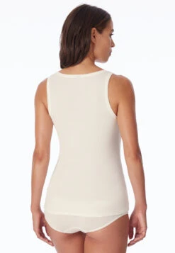 Schiesser Naturally White Fine Rib Strap Top - Naturschönheit