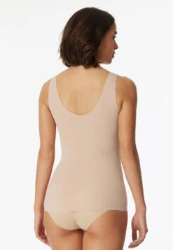 Schiesser Strappy Top Microware Removable Pads Sand - Invisible Soft