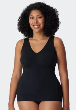 Schiesser Strappy Top Microware Removable Pads Black - Invisible Soft -Uni Style Shop traegertop microfaser herausnehmbare pads schwarz invisible soft 170365 000 detail2