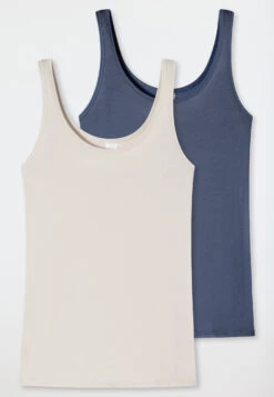 Schiesser Tank Tops 2-pack Sand/blue - Modal Essentials