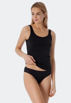 Schiesser Tank Tops 2-pack Black - Modal Essentials 8 Schiesser Tank Tops 2-pack Black - Modal Essentials -Uni Style Shop traegertops 2er pack schwarz modal essentials 162896 000 front