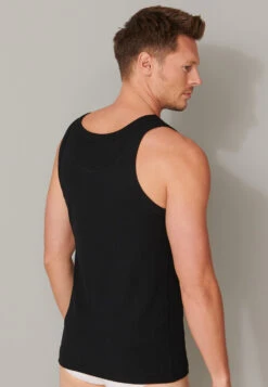 Schiesser Undershirt Double Rib Organic Cotton Black - Retro Rib