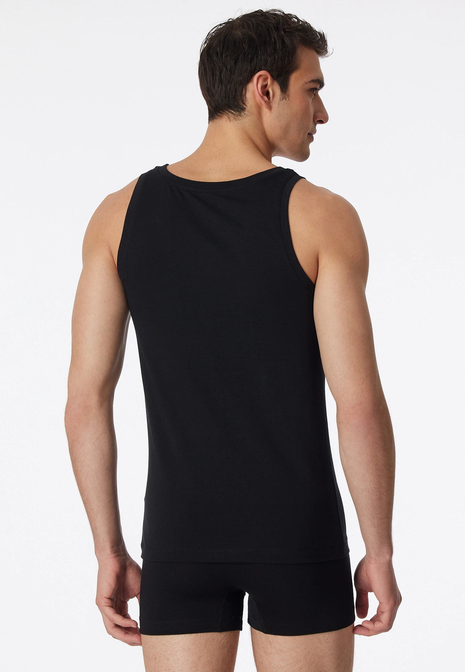 Schiesser Black Undershirt - Long Life Cotton 4 Schiesser Black Undershirt - Long Life Cotton - Image 4