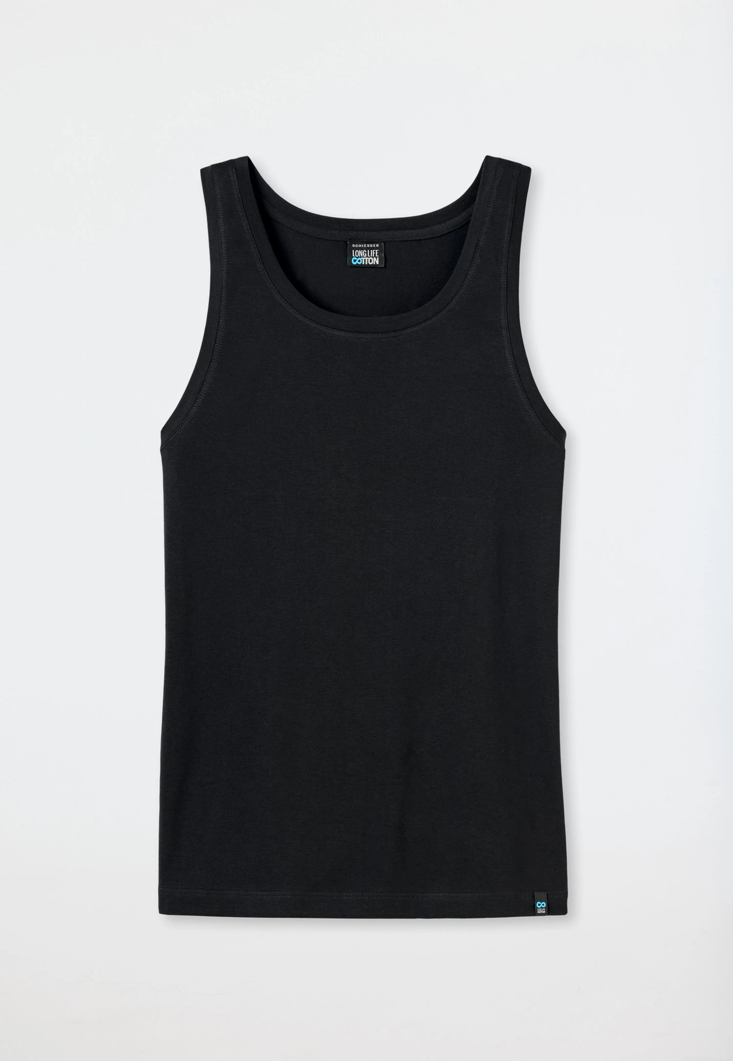 Schiesser Black Undershirt - Long Life Cotton 3 Schiesser Black Undershirt - Long Life Cotton - Image 3