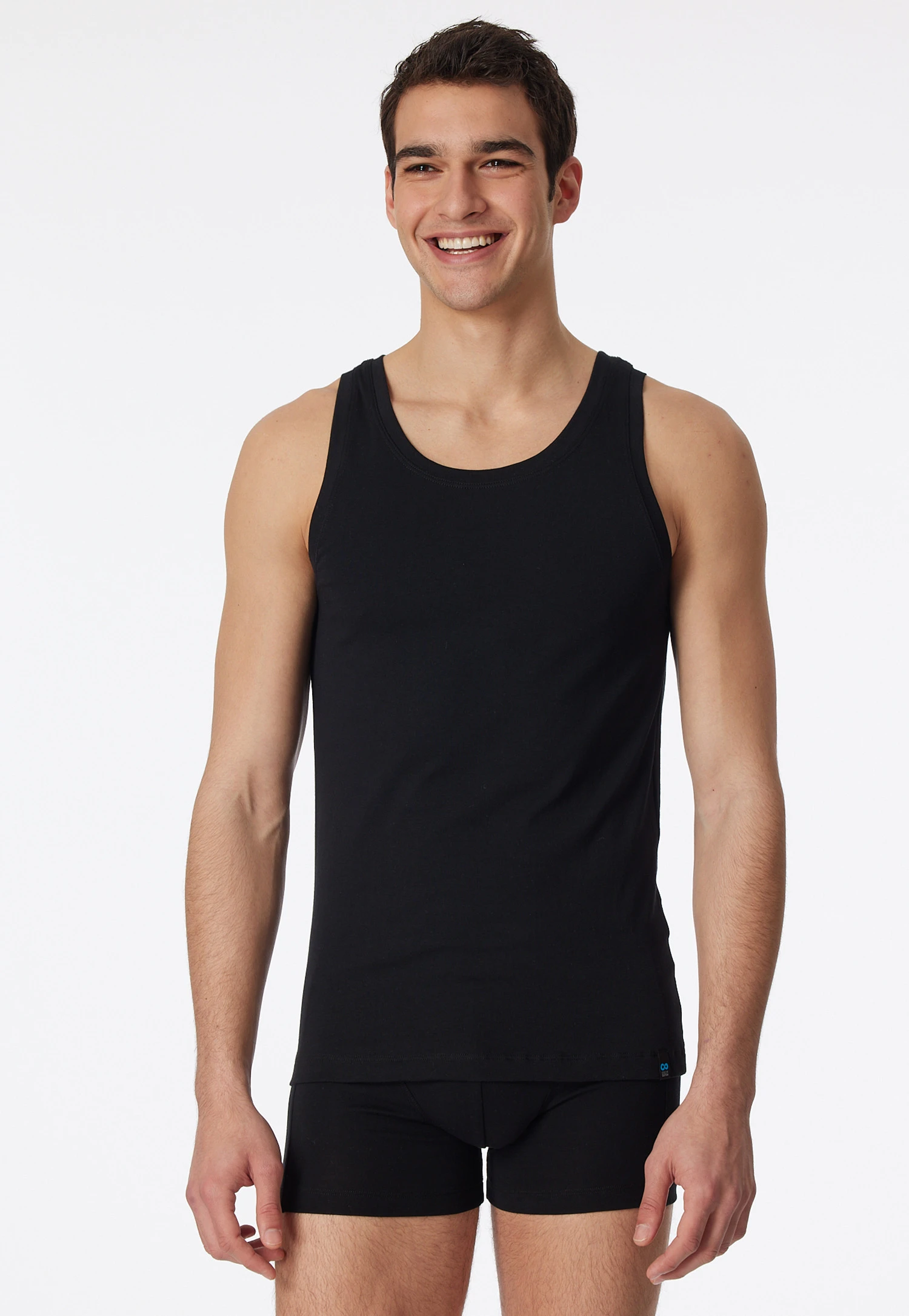 Schiesser Black Undershirt - Long Life Cotton 2 Schiesser Black Undershirt - Long Life Cotton - Image 2