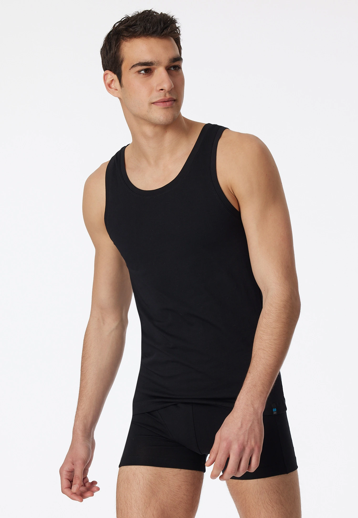 Schiesser Black Undershirt - Long Life Cotton 1 Schiesser Black Undershirt - Long Life Cotton