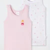 Schiesser Undershirts 2-pack Fine Rib Organic Cotton Crown Princess White/rosé - Girls World