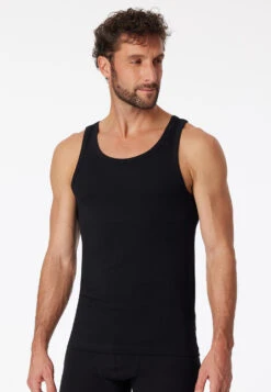 Schiesser Undershirts 2-pack Organic Cotton Black - 95/5 -Uni Style Shop unterhemden 2er pack organic cotton schwarz 95 5 176038 000 detail2