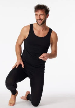 Schiesser Undershirts 2-pack Organic Cotton Black - 95/5 -Uni Style Shop unterhemden 2er pack organic cotton schwarz 95 5 176038 000 front