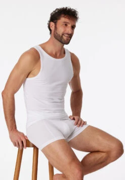 Schiesser Undershirts 2-pack Organic Cotton White - 95/5 -Uni Style Shop unterhemden 2er pack organic cotton weiss 95 5 176038 100 front