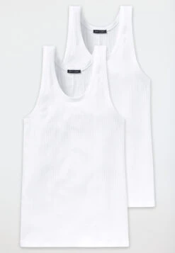 Schiesser Undershirts, 2-pack, White - Authentic -Uni Style Shop unterhemden 2er pack weiss authentic 103401 100 detail1
