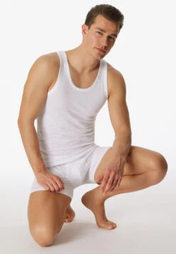 Schiesser Undershirts, 2-pack, White - Authentic -Uni Style Shop unterhemden 2er pack weiss authentic 103401 100 front