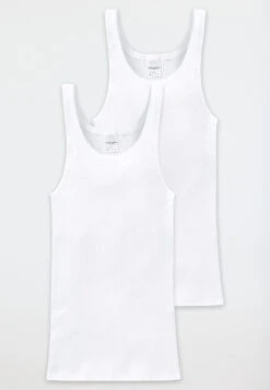 Schiesser 2-pack White Double Rib Undershirts - Essentials