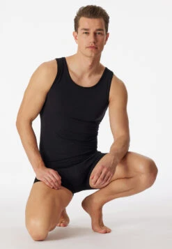 Schiesser Undershirt Black - Personal Fit -Uni Style Shop unterhemdschwarzpersonalfit 155346 000 front