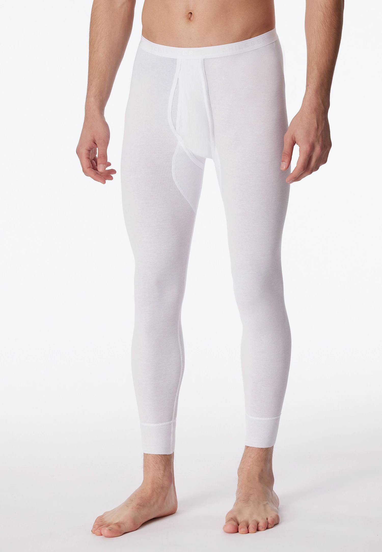 Schiesser Long Underpants With Fly, White - Original Doppelripp 3 Schiesser Long Underpants With Fly, White - Original Doppelripp - Image 3