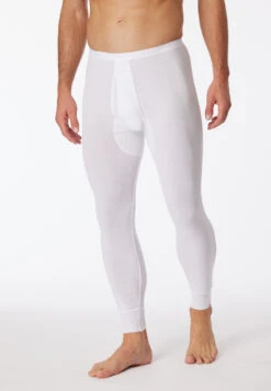 Schiesser Long Underpants With Fly, White - Original Feinripp -Uni Style Shop unterhose lang mit eingriff weiss original feinripp 005135 100 detail2