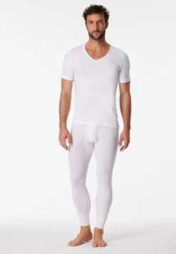 Schiesser Long Underpants With Fly, White - Original Feinripp -Uni Style Shop unterhose lang mit eingriff weiss original feinripp 005135 100 front