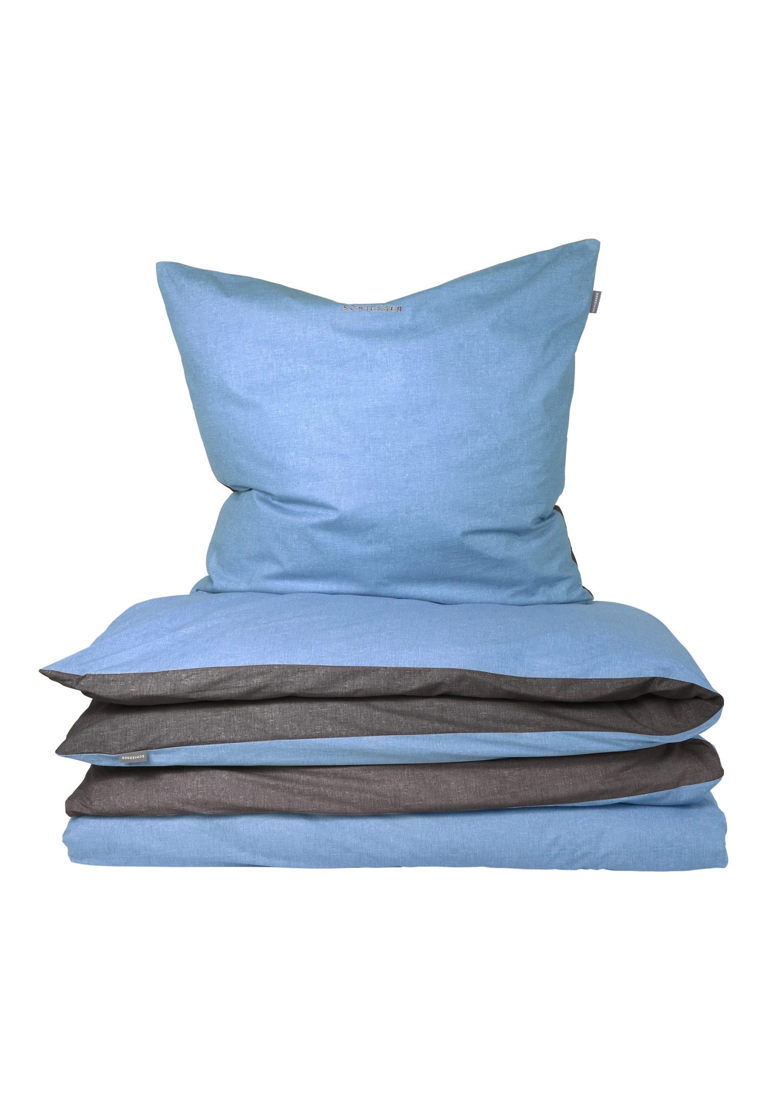 Reversible Bed Linen 2-piece Set Fine Flannelette Light Blue - SCHIESSER Home 2 Reversible Bed Linen 2-piece Set Fine Flannelette Light Blue - SCHIESSER Home - Image 2