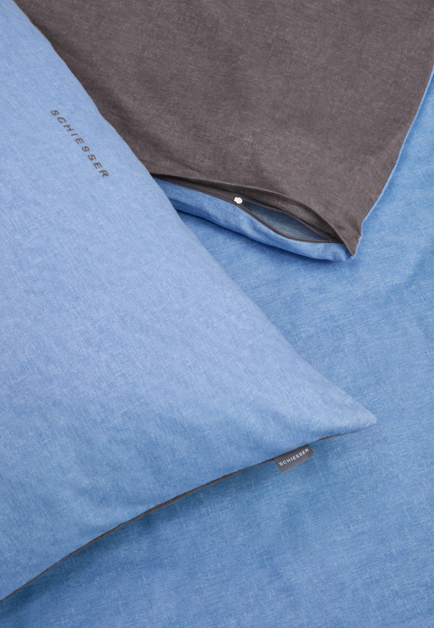 Reversible Bed Linen 2-piece Set Fine Flannelette Light Blue - SCHIESSER Home 3 Reversible Bed Linen 2-piece Set Fine Flannelette Light Blue - SCHIESSER Home - Image 3