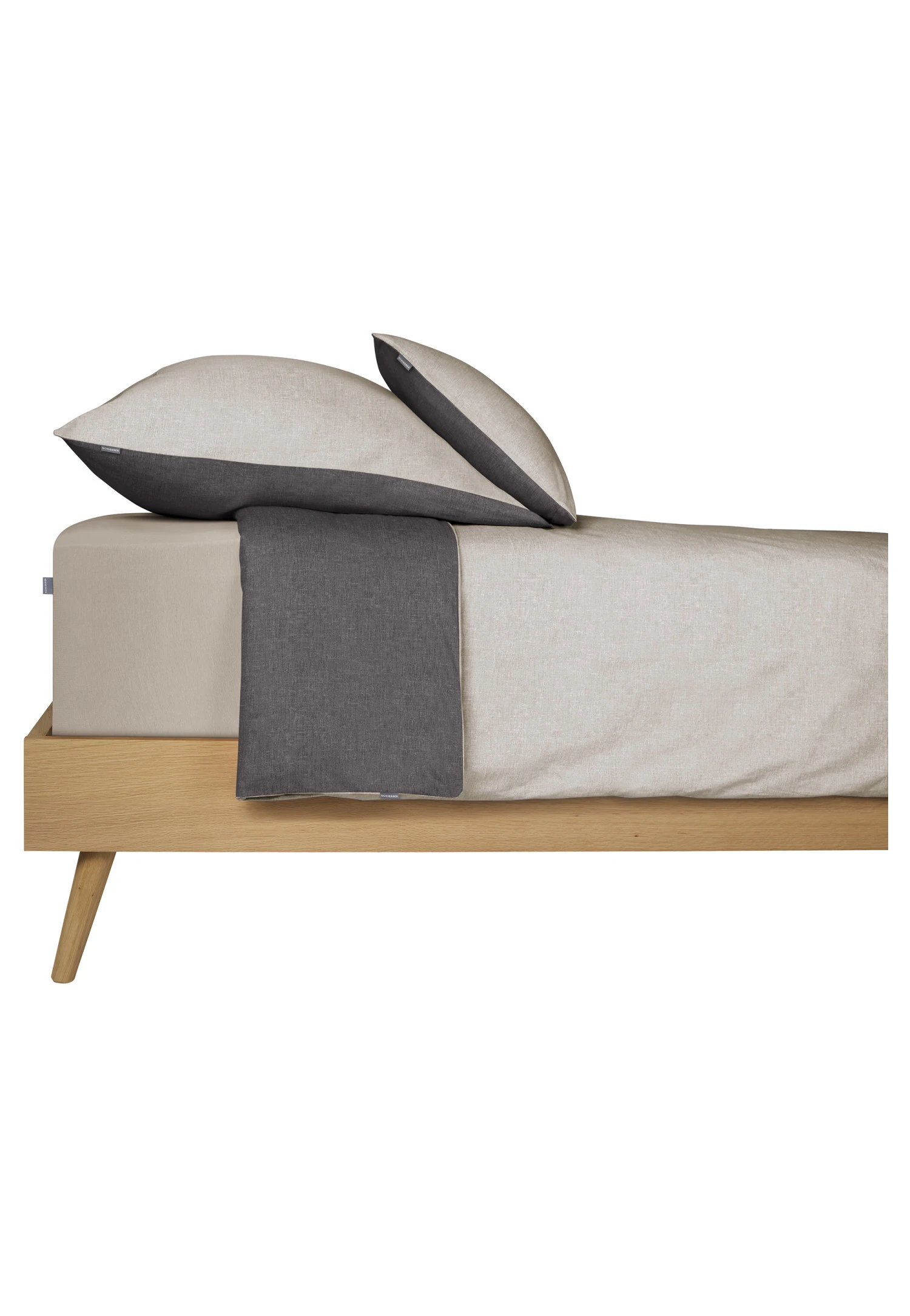 Reversible Bed Linen 2-piece Set Fine Flannelette Silver - SCHIESSER Home 2 Reversible Bed Linen 2-piece Set Fine Flannelette Silver - SCHIESSER Home - Image 2