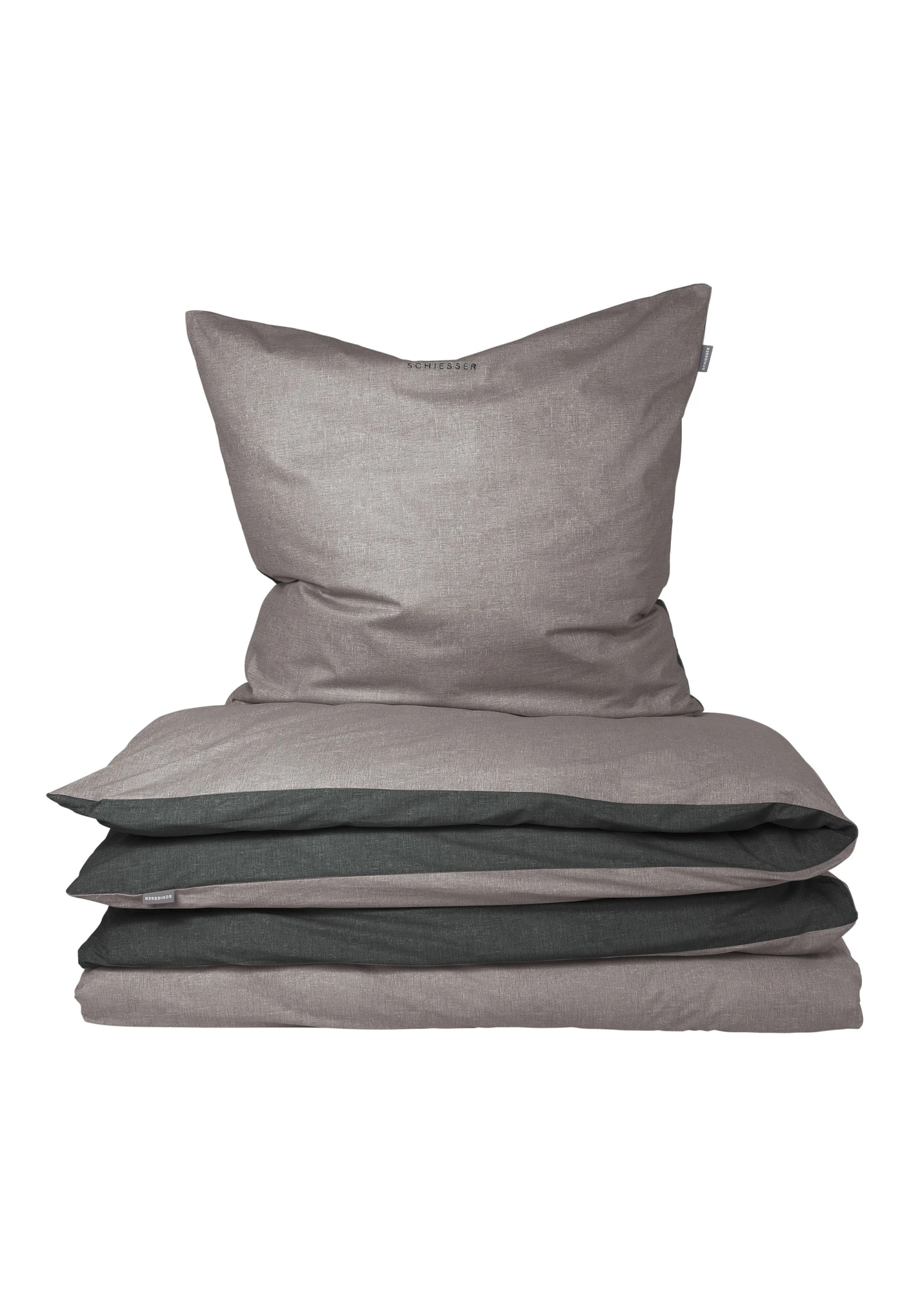 Reversible Bed Linen 2-piece Renforcé Gray-anthracite - SCHIESSER Home 1 Reversible Bed Linen 2-piece Renforcé Gray-anthracite - SCHIESSER Home