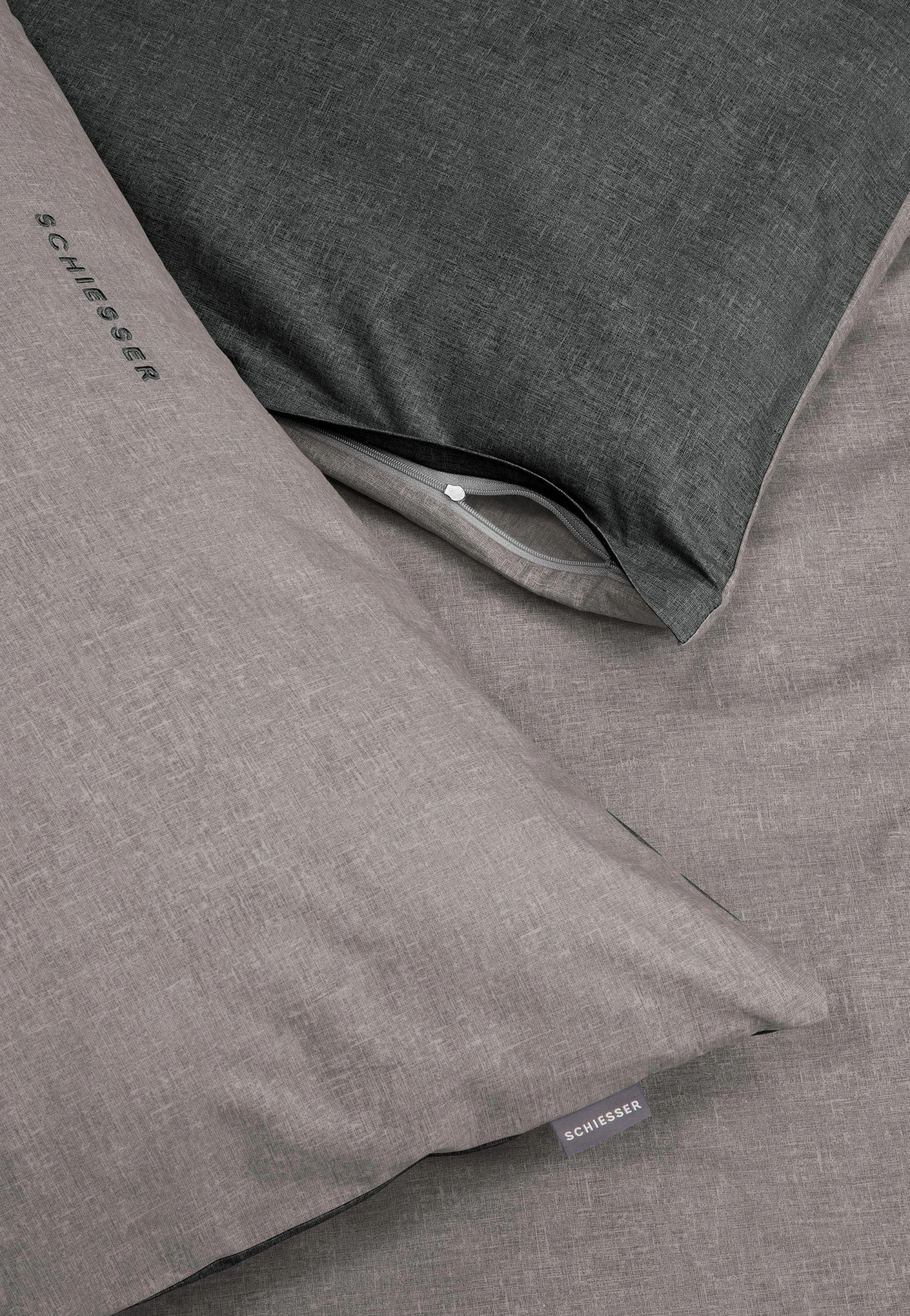 Reversible Bed Linen 2-piece Renforcé Gray-anthracite - SCHIESSER Home 2 Reversible Bed Linen 2-piece Renforcé Gray-anthracite - SCHIESSER Home - Image 2