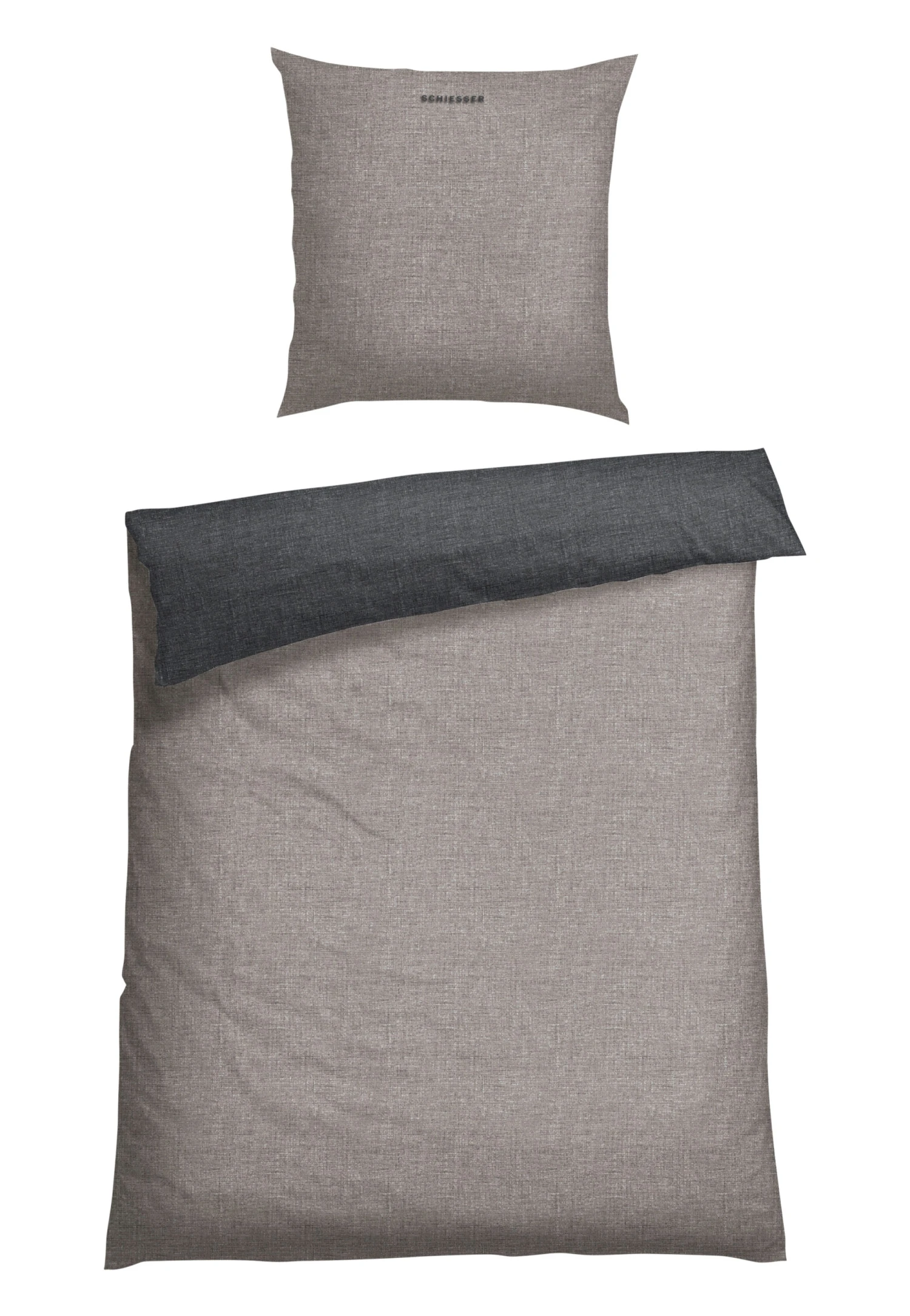 Reversible Bed Linen 2-piece Renforcé Gray-anthracite - SCHIESSER Home 4 Reversible Bed Linen 2-piece Renforcé Gray-anthracite - SCHIESSER Home - Image 4