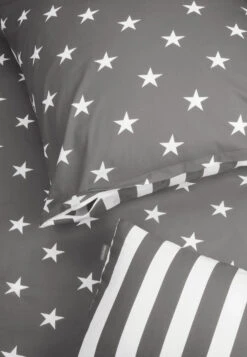 Reversible Bed Linen 2-piece Set Renforcé Gray - SCHIESSER Home -Uni Style Shop wende bettwaesche 2 teilig renforc grau schiesser home 179853 200 detail3