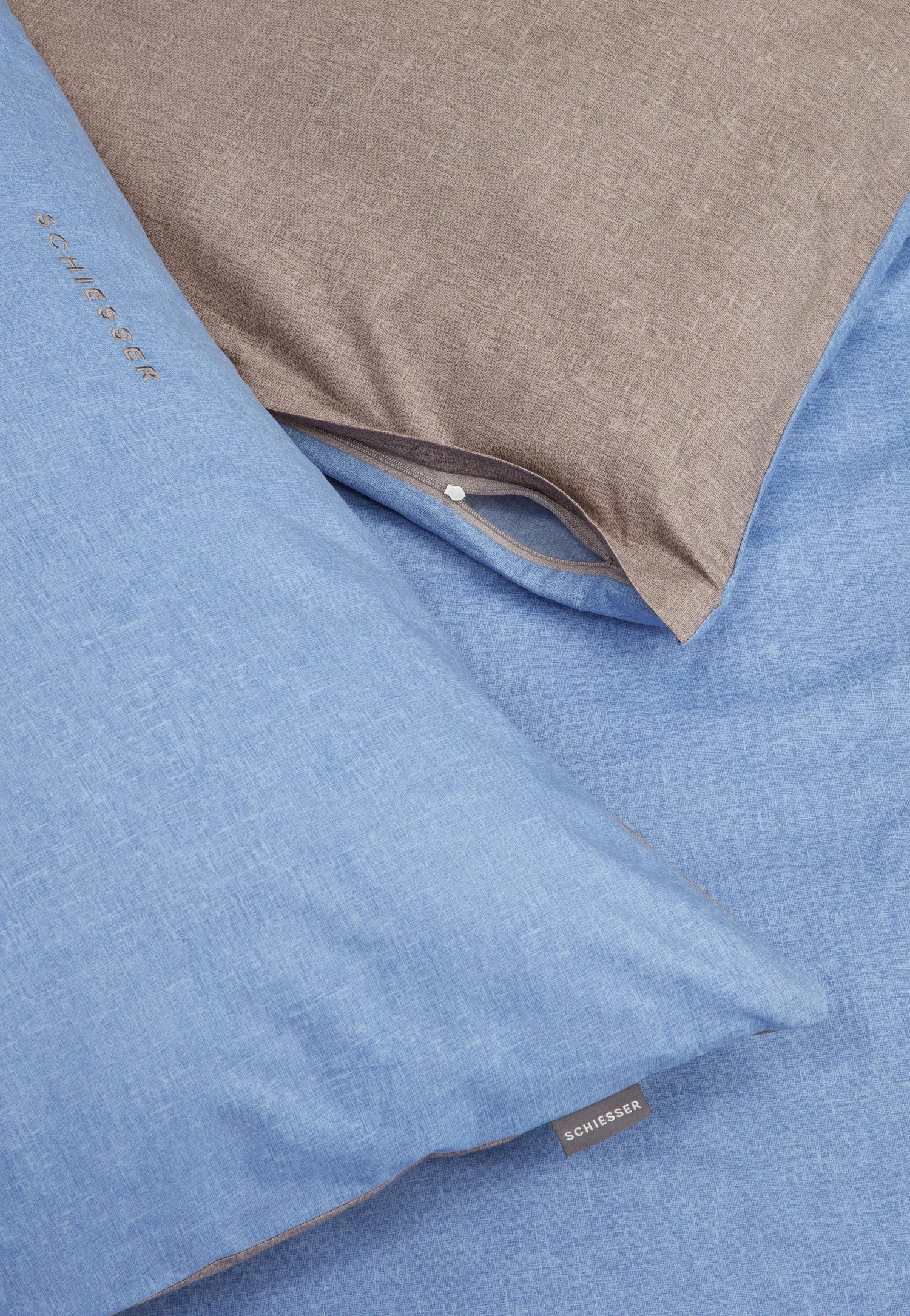 Reversible Bedding 2-piece Renforcé Light Blue-anthracite - SCHIESSER Home 2 Reversible Bedding 2-piece Renforcé Light Blue-anthracite - SCHIESSER Home - Image 2